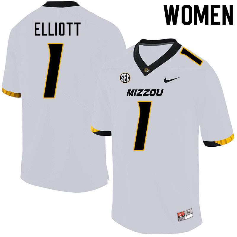 Women #1 Jordan Elliott Missouri Tigers College Football Jerseys Sale-White - Click Image to Close